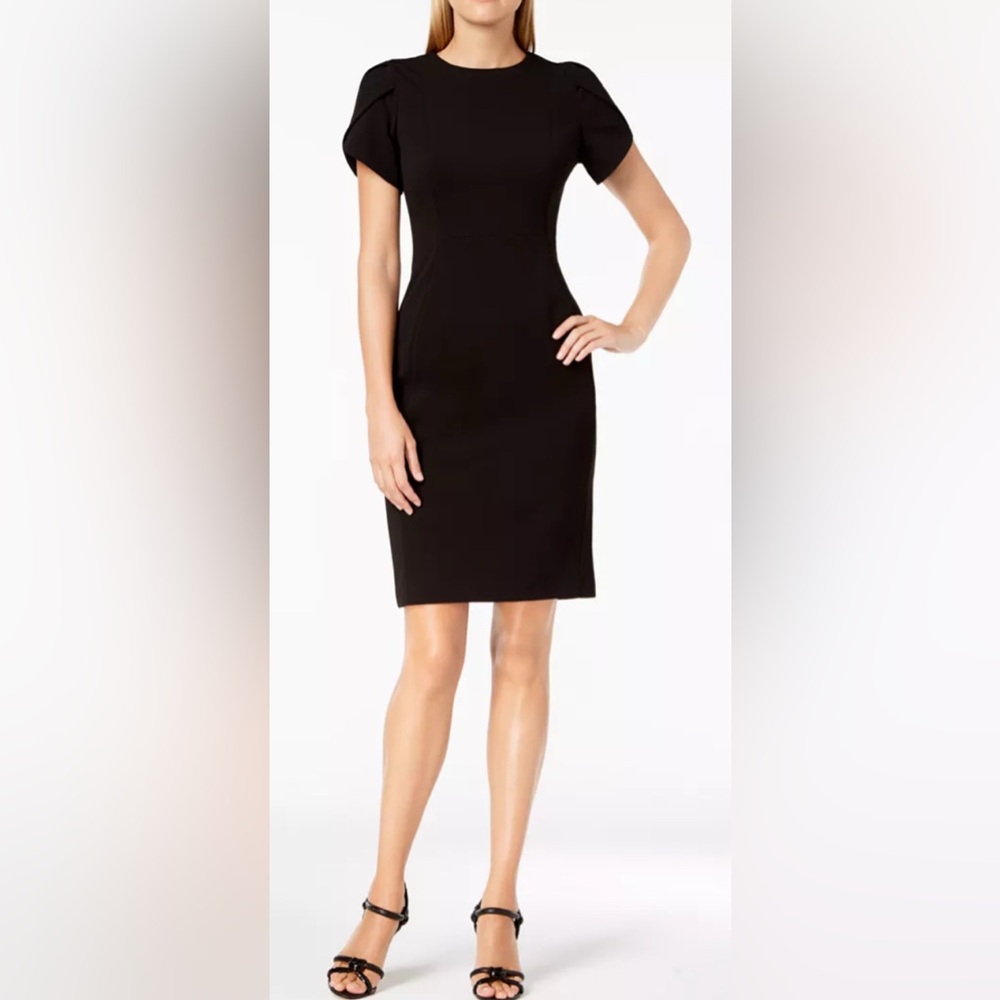 Calvin Klein Tulip-Sleeve Sheath Knee-length Dress